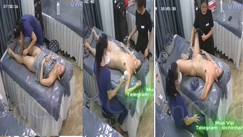 Hack Camera Spa tắm trắng triệt lông lồn, gặp em khách hàng ngon vl